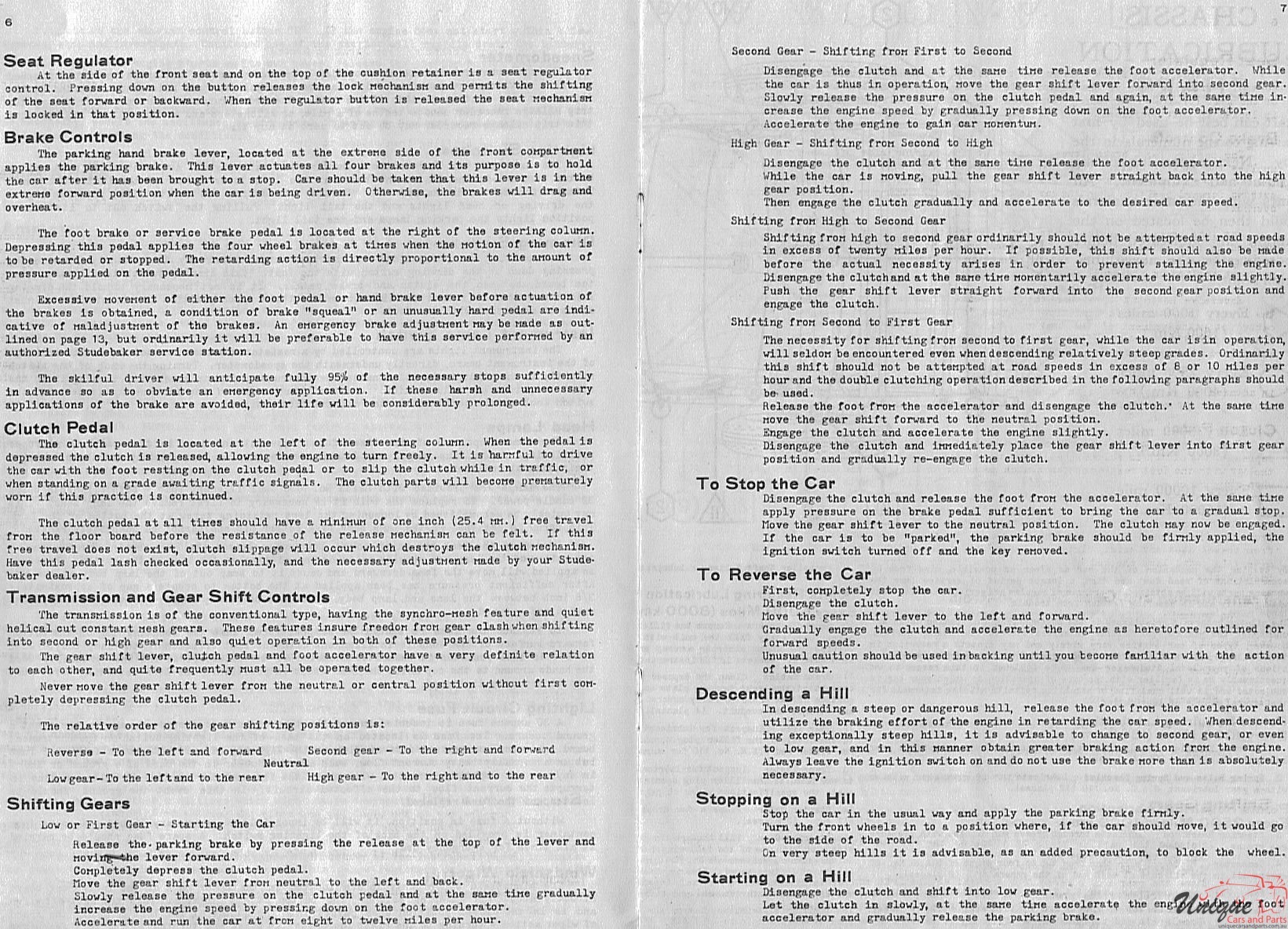 1934 Studebaker Dictator Owners Manual Page 3